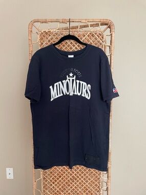 Nike Black and White Swoosh Logo Crew Tee